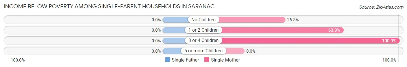 Income Below Poverty Among Single-Parent Households in Saranac