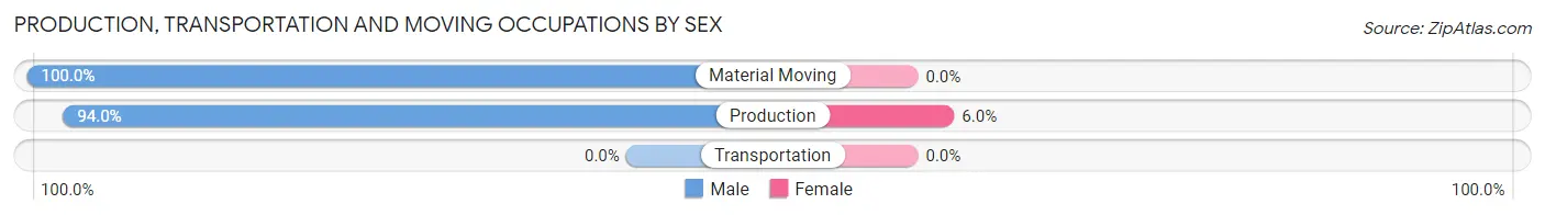 Production, Transportation and Moving Occupations by Sex in Sebewaing