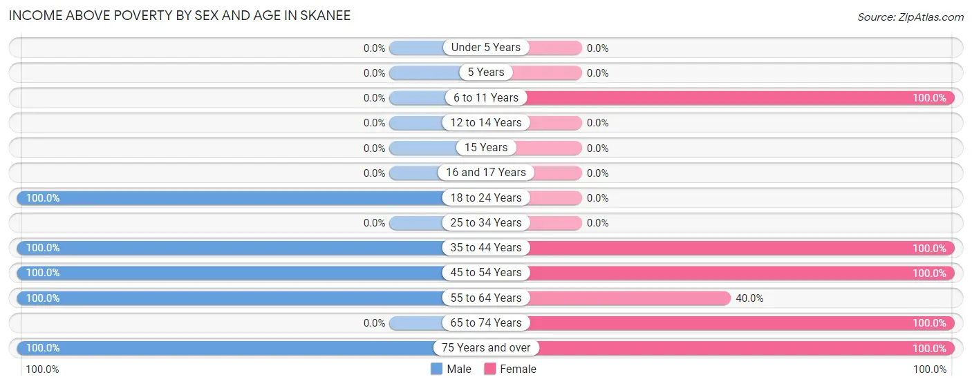 Income Above Poverty by Sex and Age in Skanee