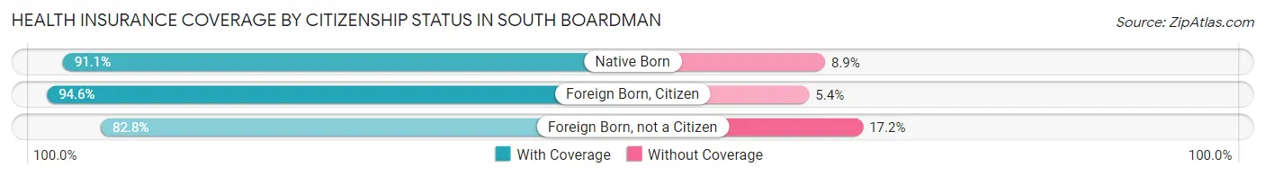 Health Insurance Coverage by Citizenship Status in South Boardman