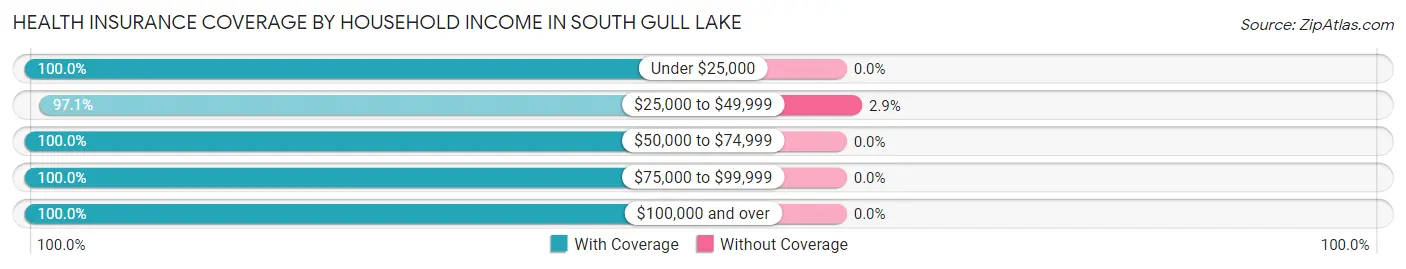 Health Insurance Coverage by Household Income in South Gull Lake