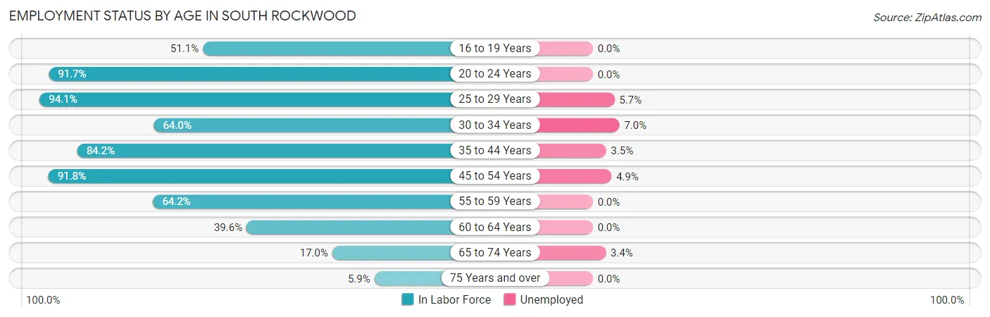 Employment Status by Age in South Rockwood