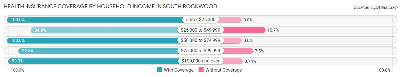 Health Insurance Coverage by Household Income in South Rockwood