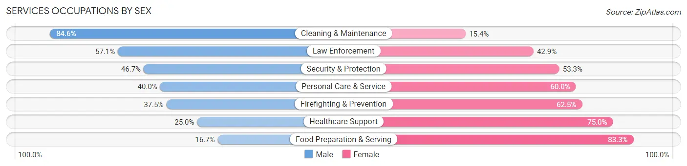 Services Occupations by Sex in South Rockwood