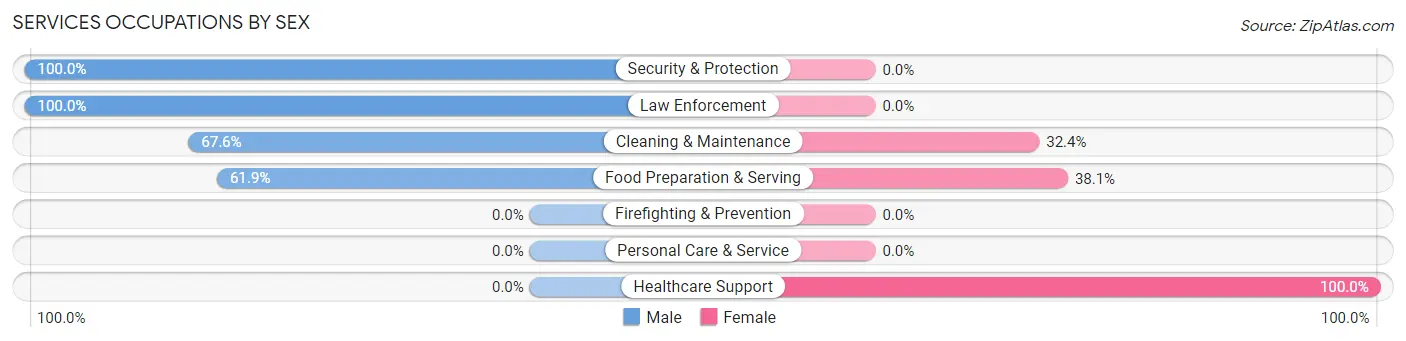 Services Occupations by Sex in Stockbridge