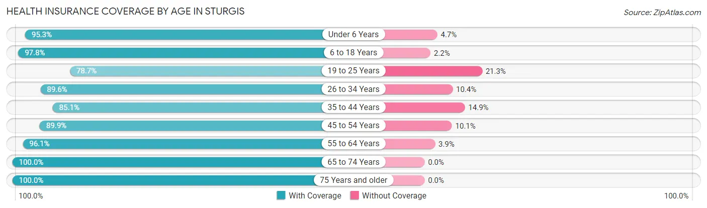 Health Insurance Coverage by Age in Sturgis