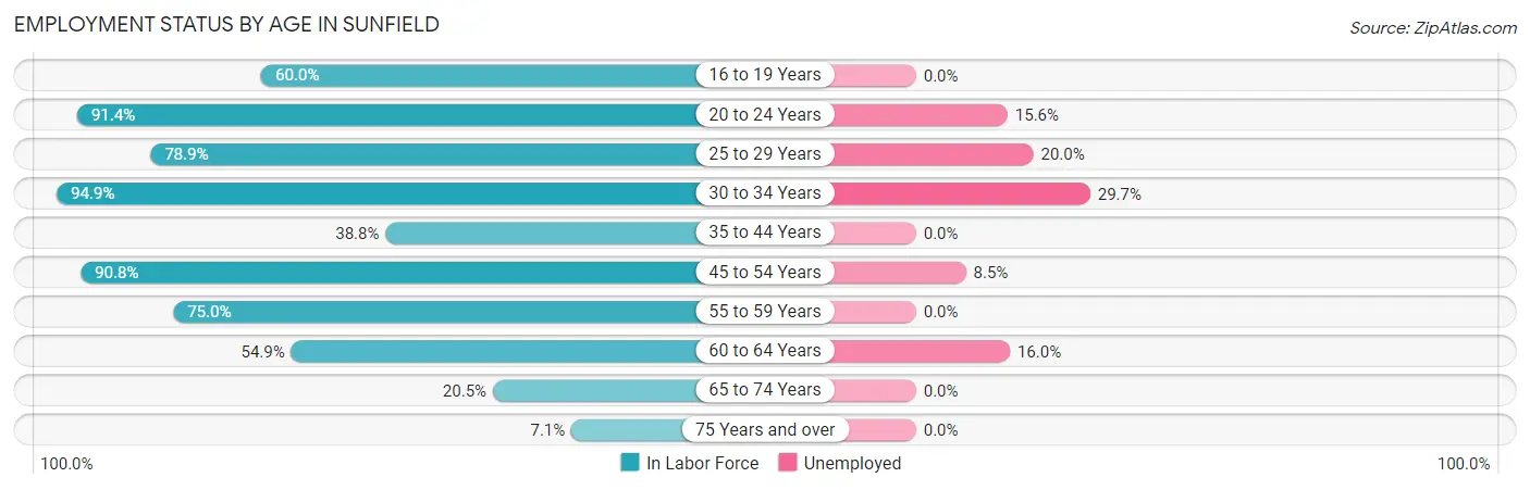 Employment Status by Age in Sunfield