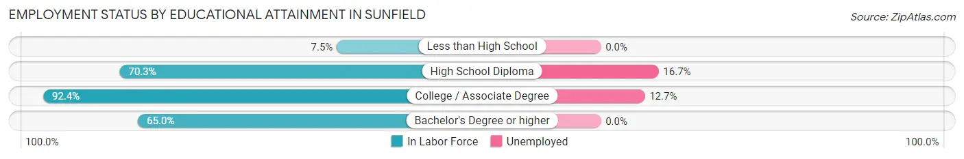 Employment Status by Educational Attainment in Sunfield