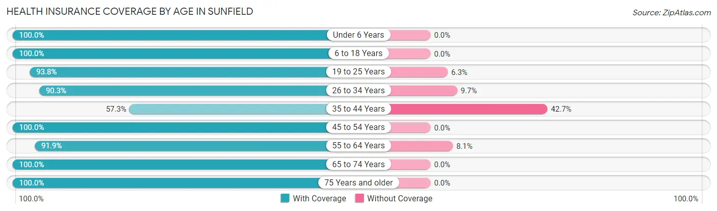 Health Insurance Coverage by Age in Sunfield