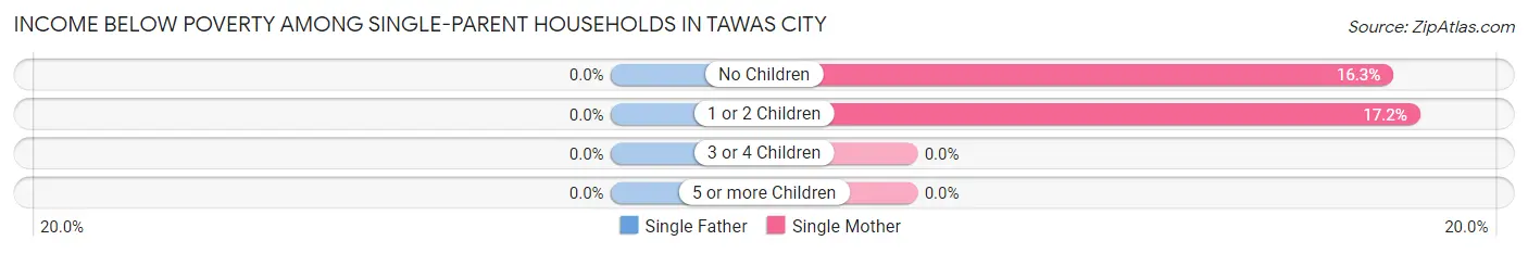 Income Below Poverty Among Single-Parent Households in Tawas City