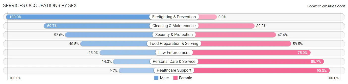 Services Occupations by Sex in Tawas City