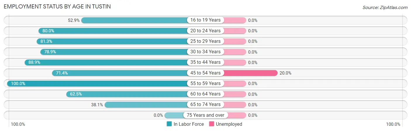 Employment Status by Age in Tustin