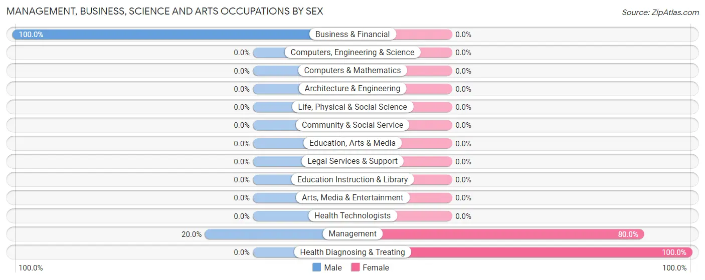 Management, Business, Science and Arts Occupations by Sex in Twining