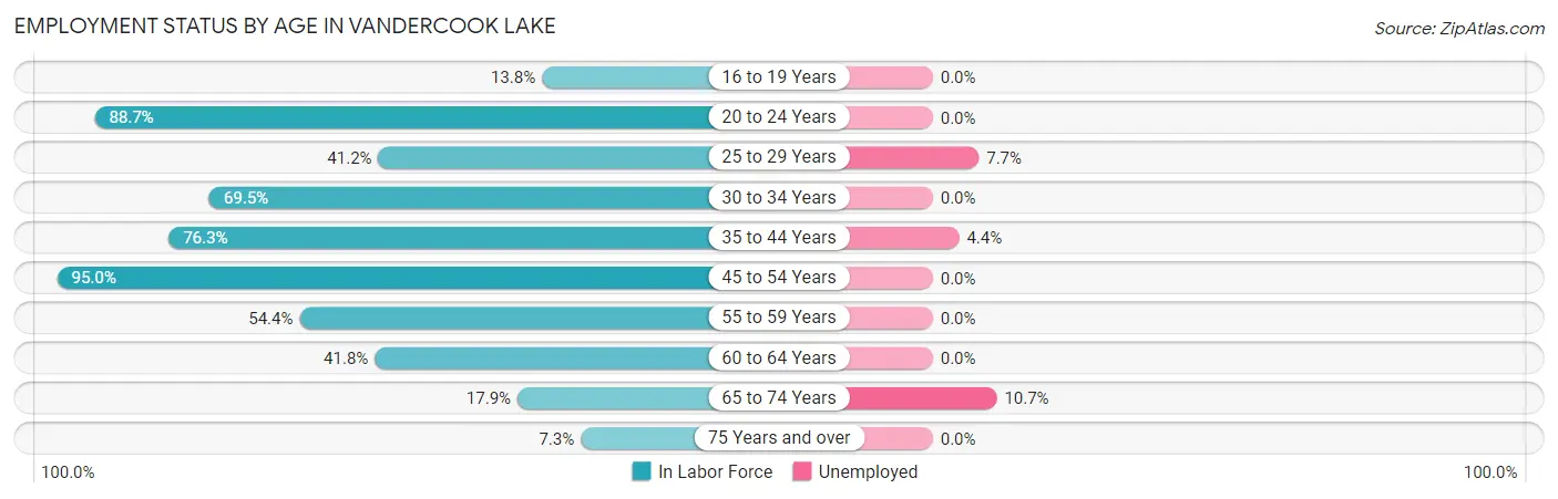 Employment Status by Age in Vandercook Lake