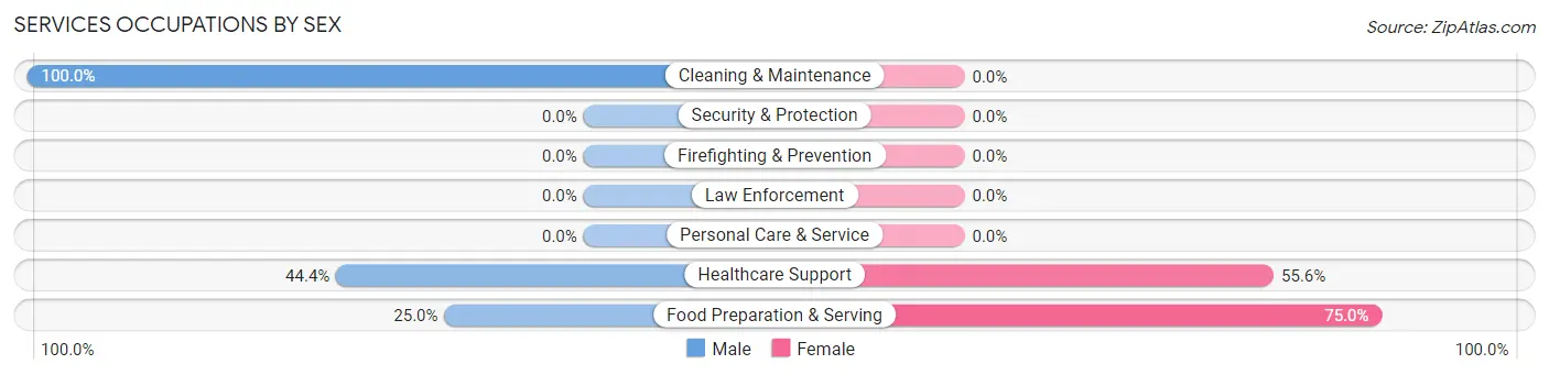 Services Occupations by Sex in Village of Clarkston
