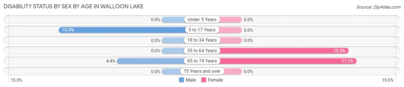 Disability Status by Sex by Age in Walloon Lake