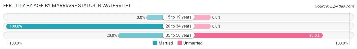 Female Fertility by Age by Marriage Status in Watervliet