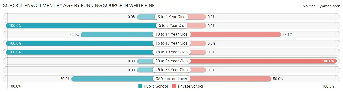 School Enrollment by Age by Funding Source in White Pine
