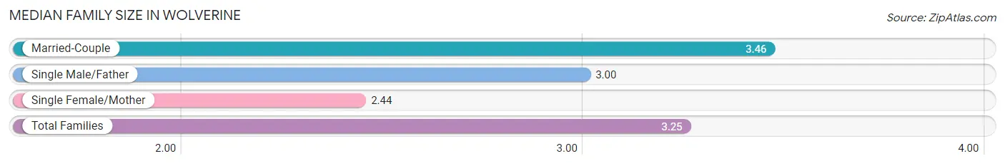 Median Family Size in Wolverine