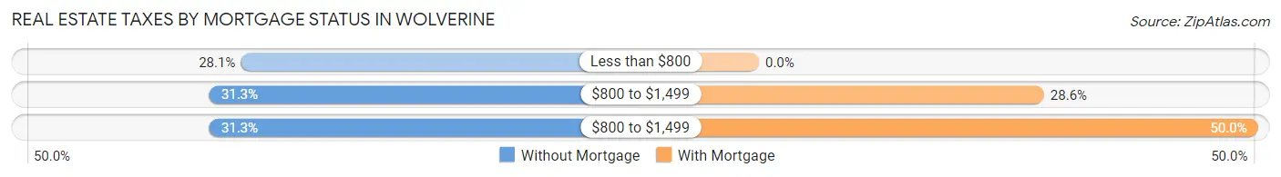 Real Estate Taxes by Mortgage Status in Wolverine
