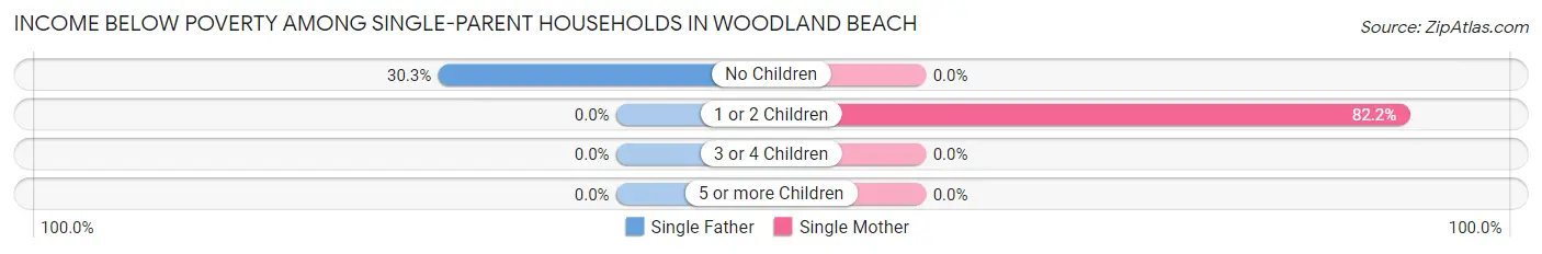 Income Below Poverty Among Single-Parent Households in Woodland Beach