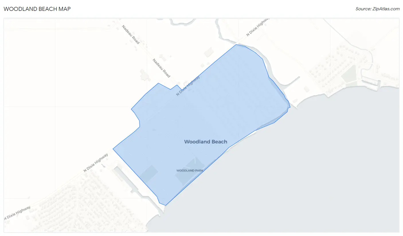 Woodland Beach Map