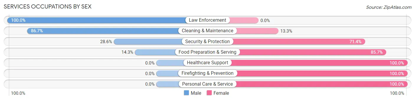 Services Occupations by Sex in Yale