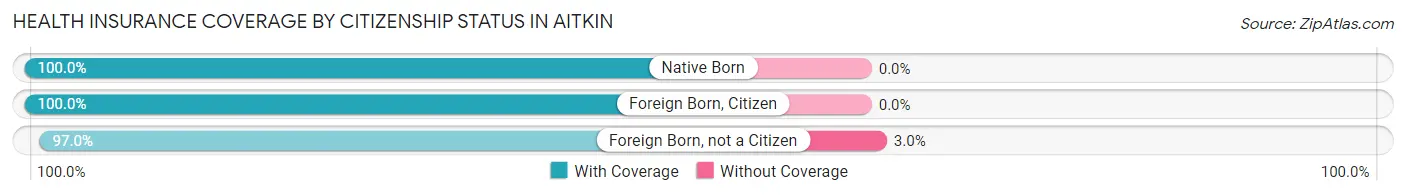 Health Insurance Coverage by Citizenship Status in Aitkin