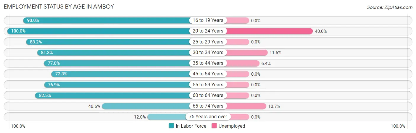 Employment Status by Age in Amboy