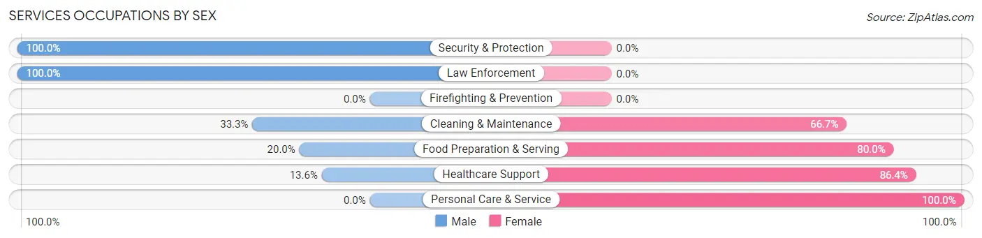 Services Occupations by Sex in Appleton