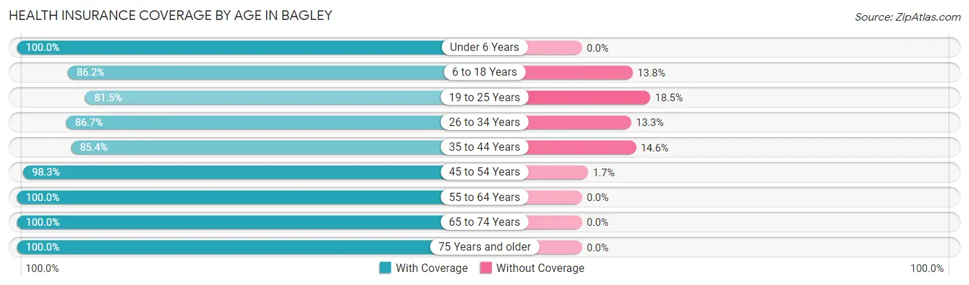 Health Insurance Coverage by Age in Bagley