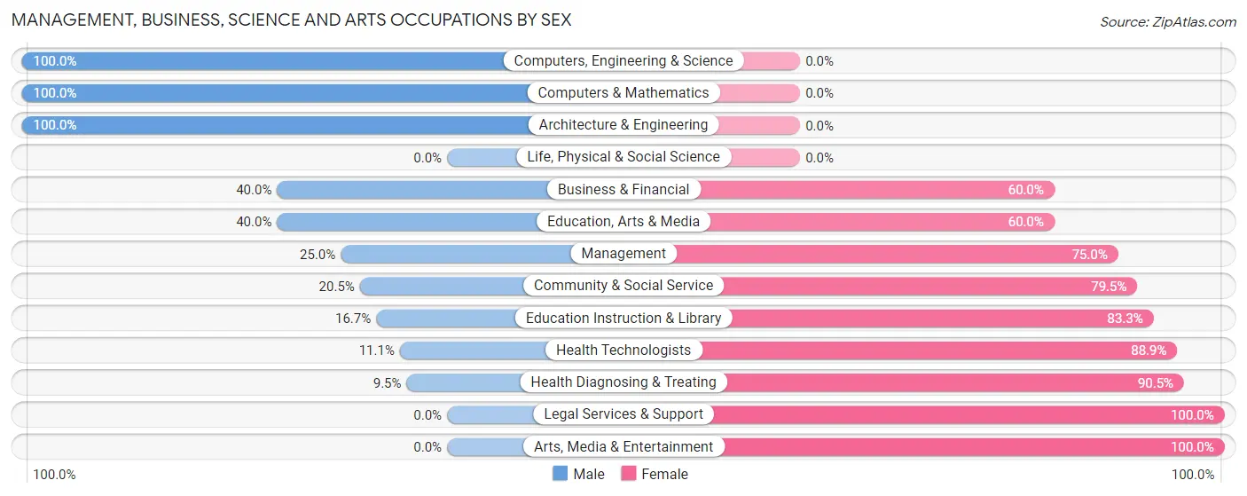 Management, Business, Science and Arts Occupations by Sex in Barnum