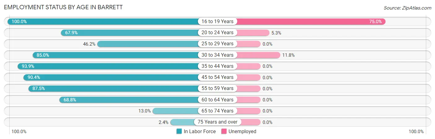 Employment Status by Age in Barrett