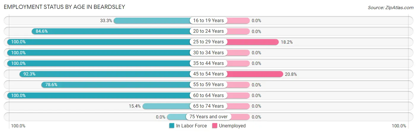 Employment Status by Age in Beardsley
