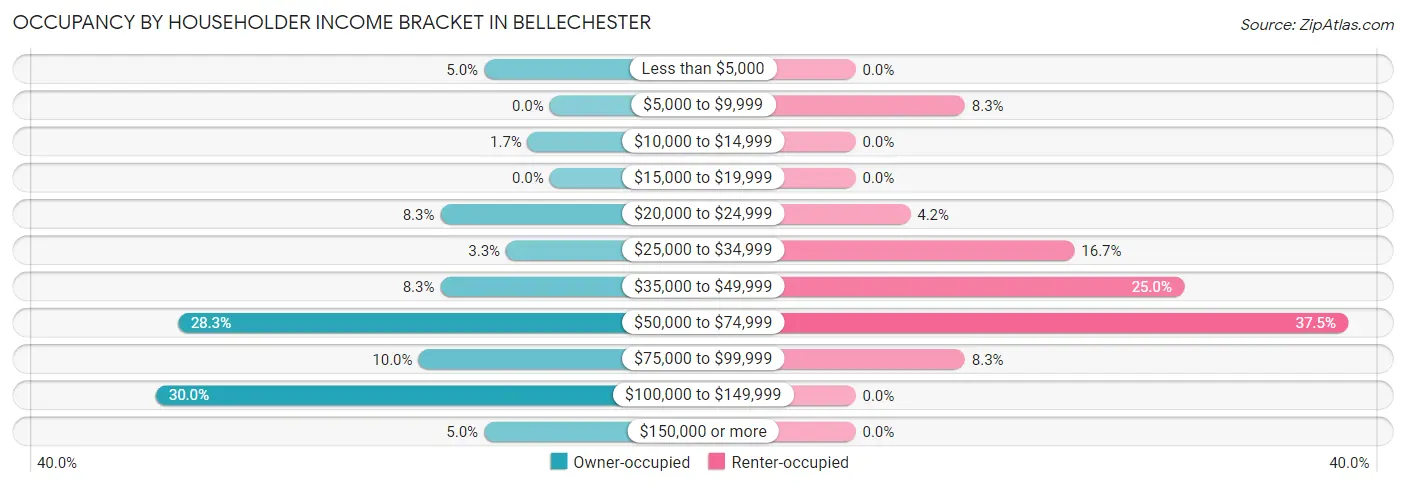 Occupancy by Householder Income Bracket in Bellechester