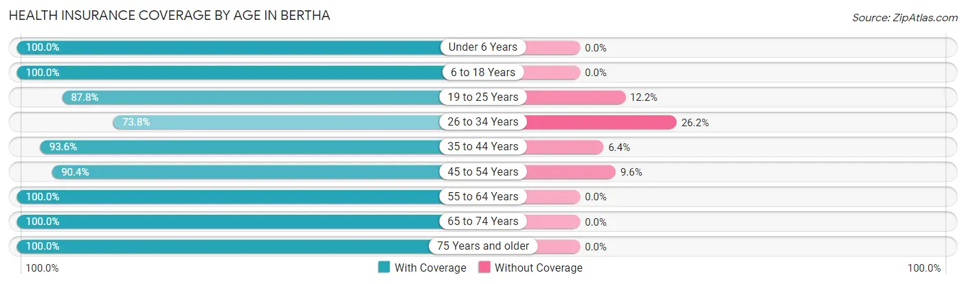 Health Insurance Coverage by Age in Bertha
