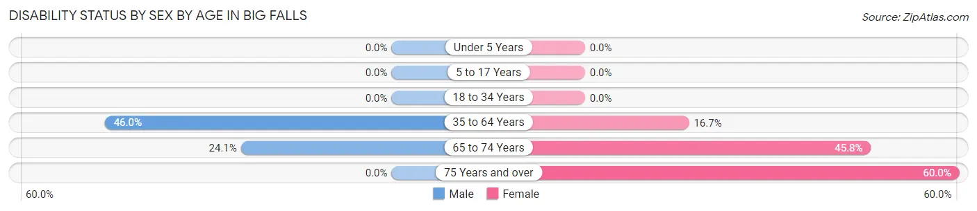 Disability Status by Sex by Age in Big Falls