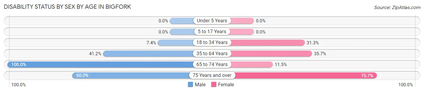 Disability Status by Sex by Age in Bigfork