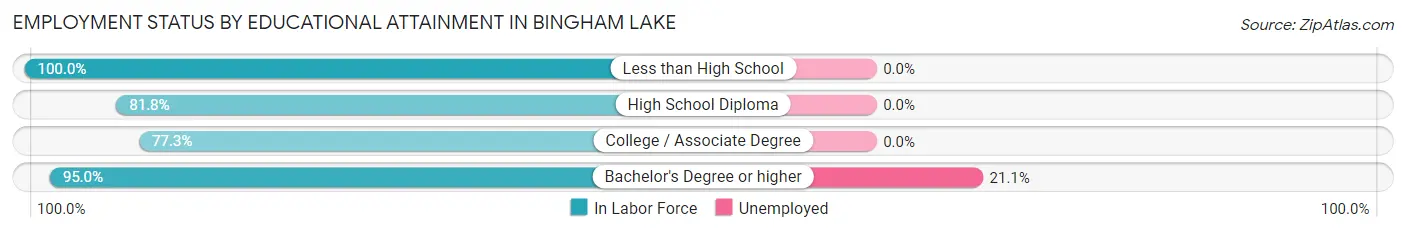 Employment Status by Educational Attainment in Bingham Lake