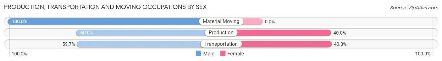 Production, Transportation and Moving Occupations by Sex in Bird Island
