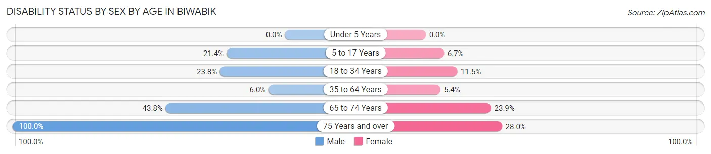 Disability Status by Sex by Age in Biwabik