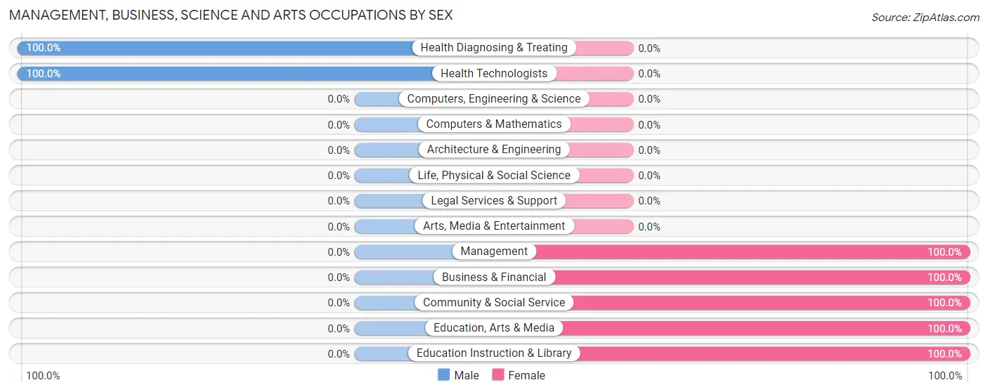Management, Business, Science and Arts Occupations by Sex in Bock