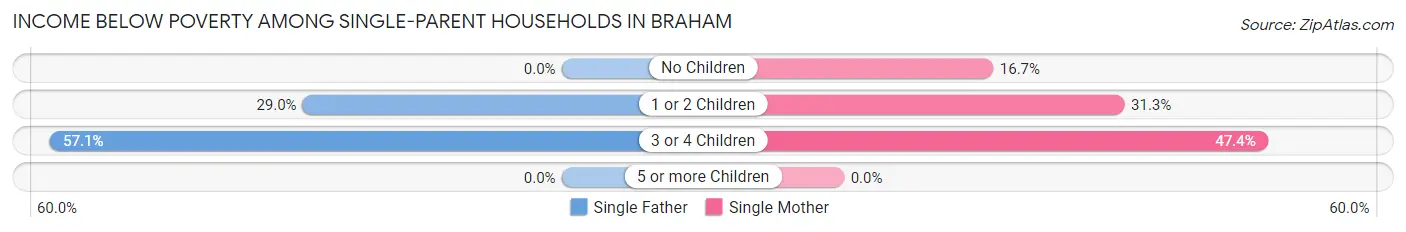 Income Below Poverty Among Single-Parent Households in Braham