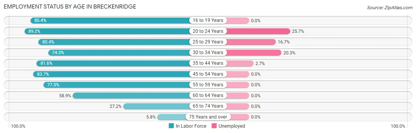Employment Status by Age in Breckenridge