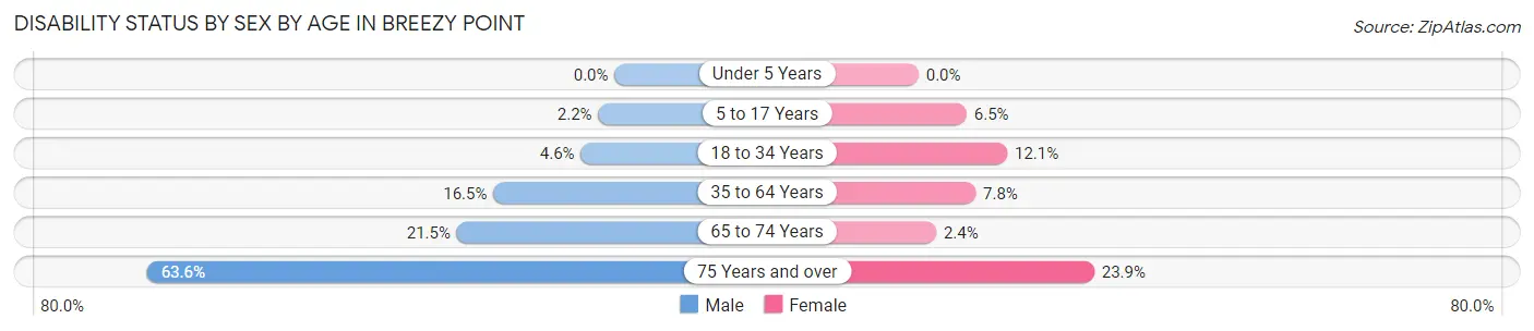 Disability Status by Sex by Age in Breezy Point