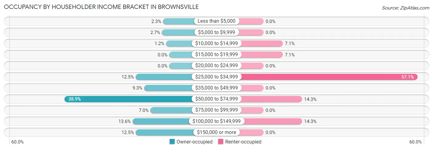 Occupancy by Householder Income Bracket in Brownsville