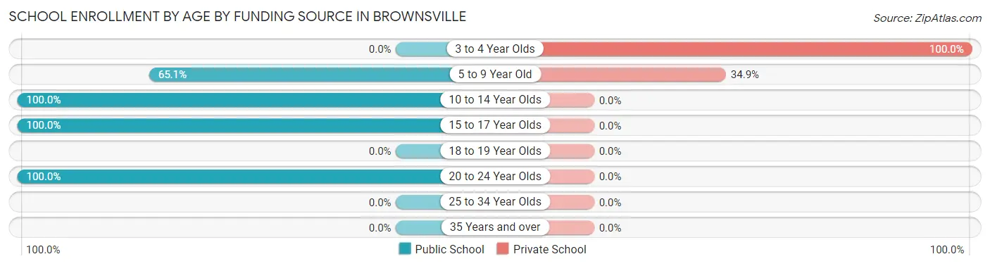 School Enrollment by Age by Funding Source in Brownsville