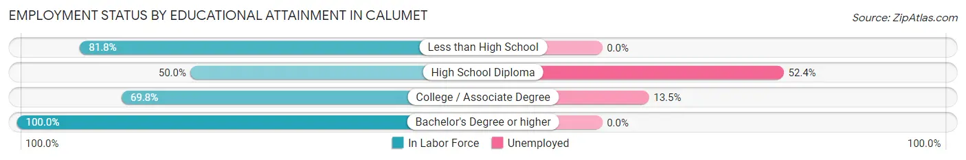 Employment Status by Educational Attainment in Calumet