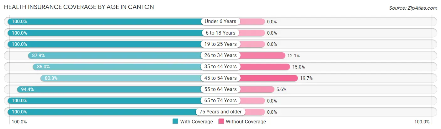 Health Insurance Coverage by Age in Canton