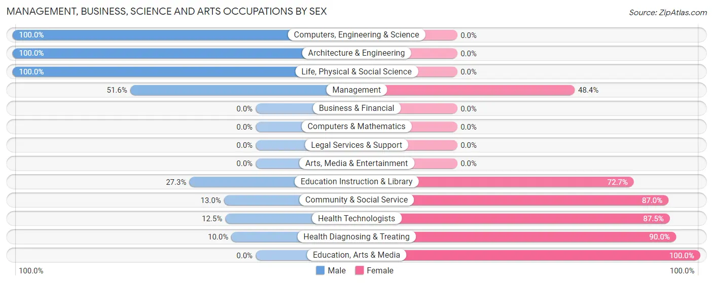 Management, Business, Science and Arts Occupations by Sex in Clarkfield